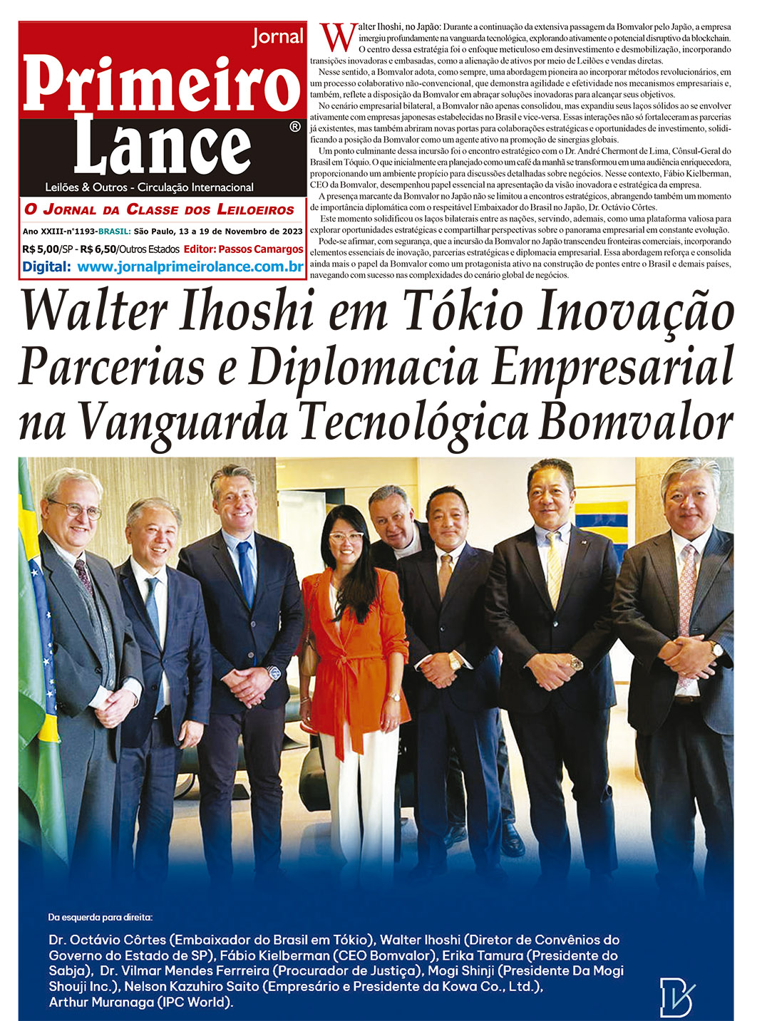 Walter Ihoshi em Tókio Inovação Parcerias e Diplomacia Empresarial na Vanguarda Tecnológica Bomvalor